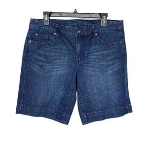 Tommy Hilfiger Fade Dark Wash Classic Blue Jean Bermuda Shorts Size 10